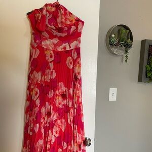 Eliza J Pink Floral Halter Maxi Dress